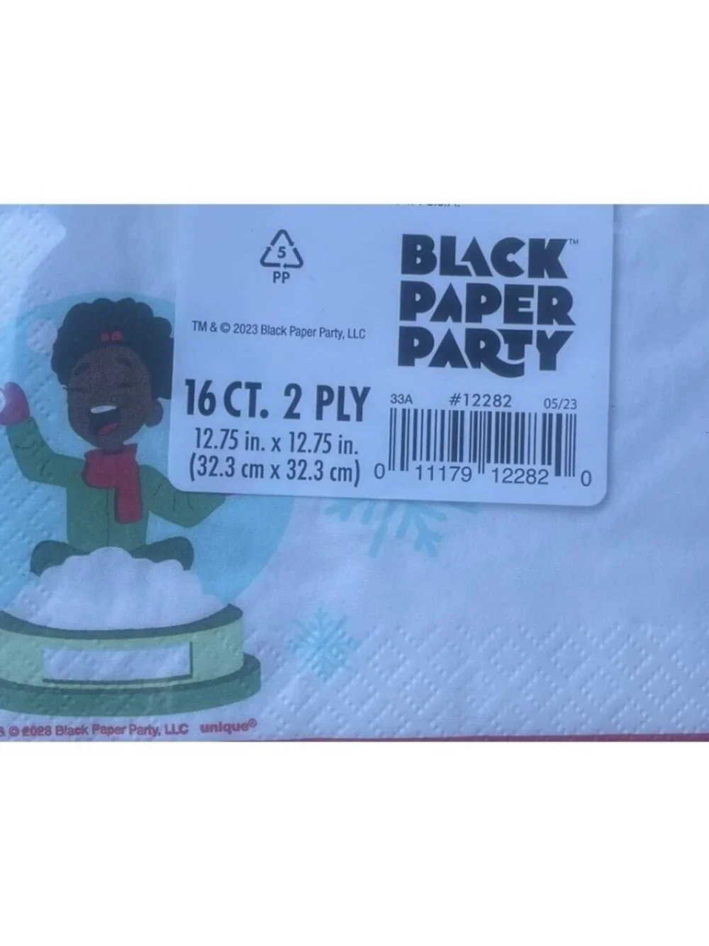 Mahogany Jolly Christmas Luncheon Napkins, 16 Ct-Black Paper Party-2 Ply